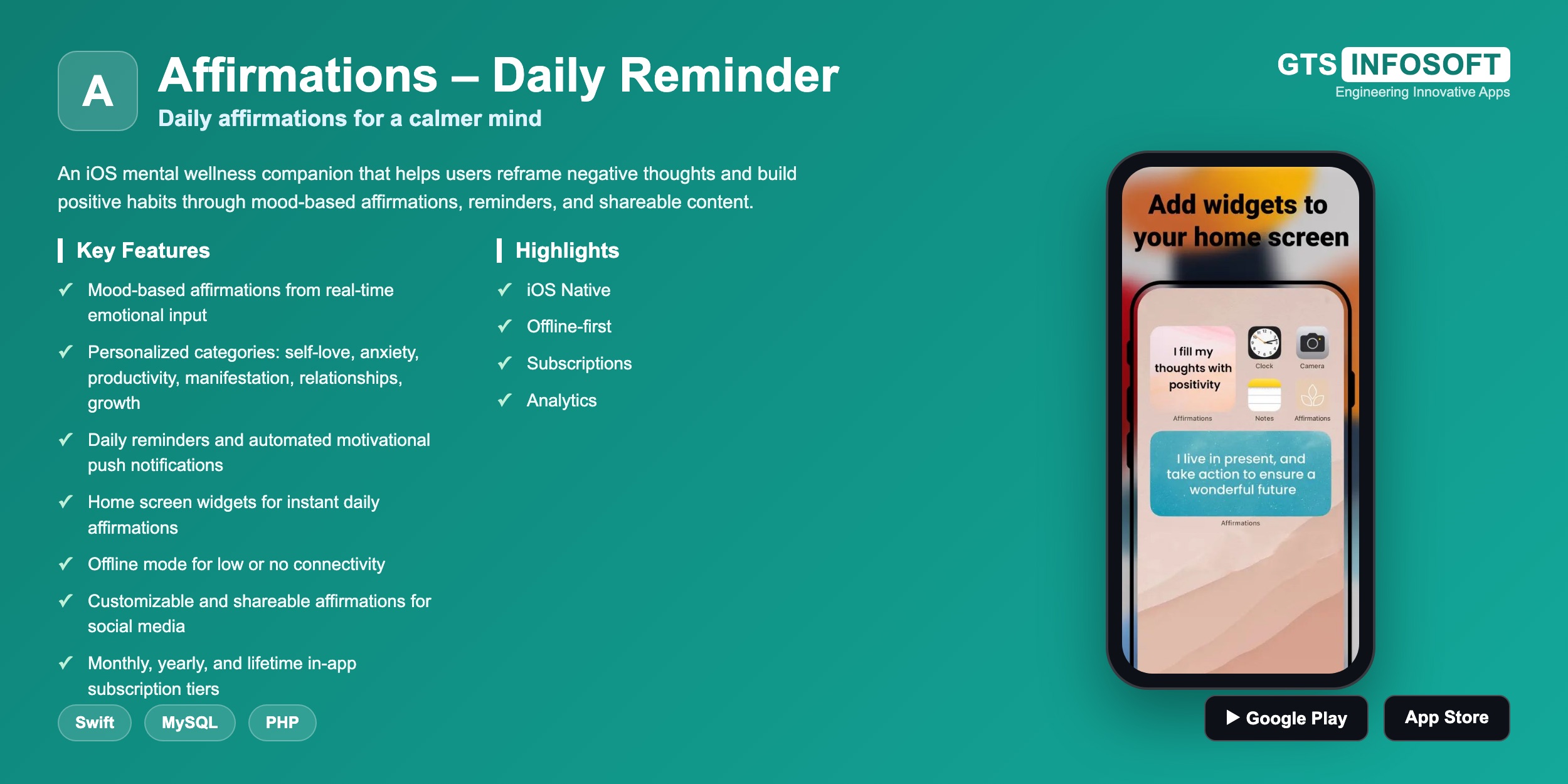 Affirmations – Daily Reminder — Daily affirmations for a calmer mind