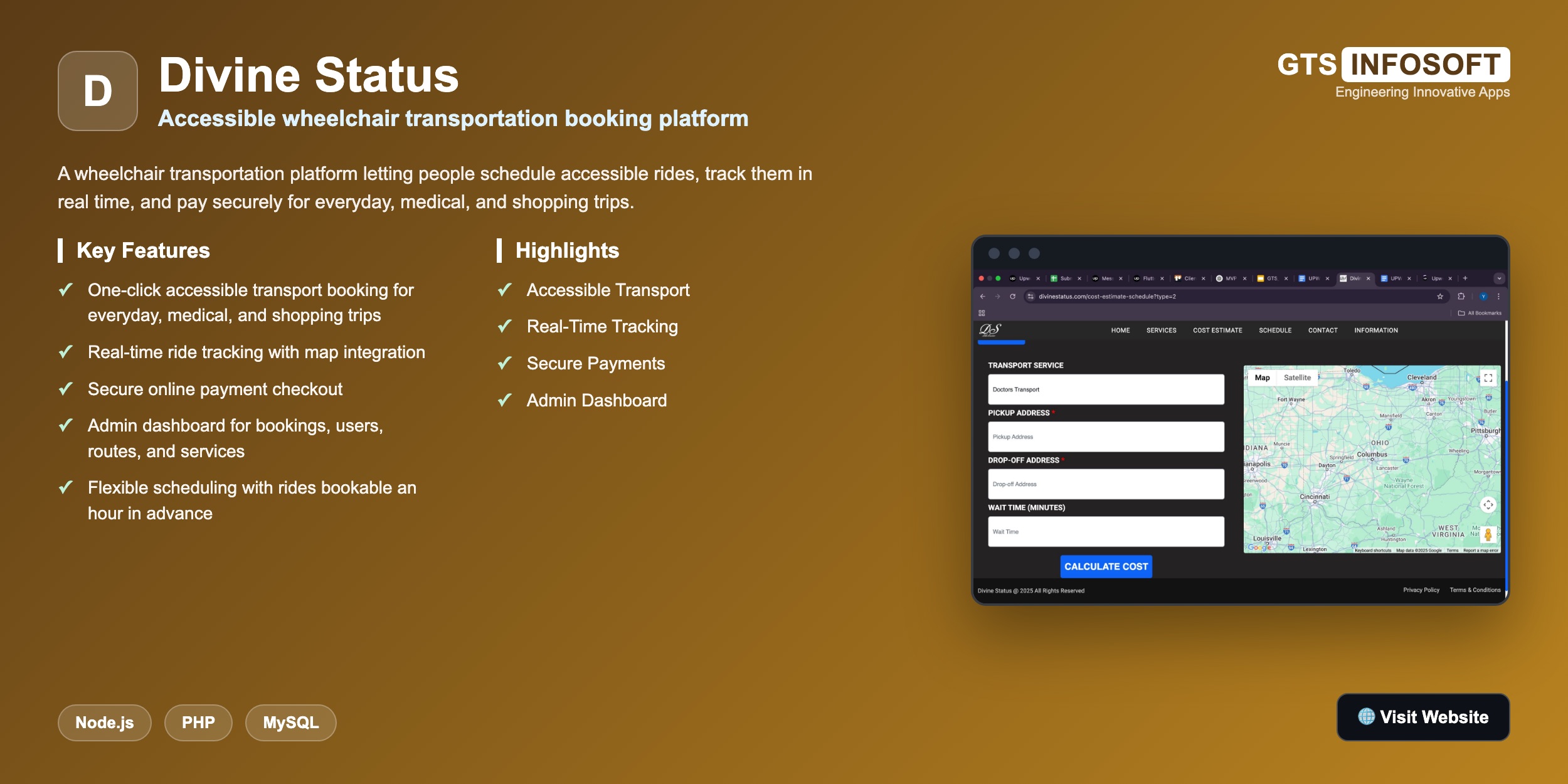 Divine Status — Accessible wheelchair transportation booking platform
