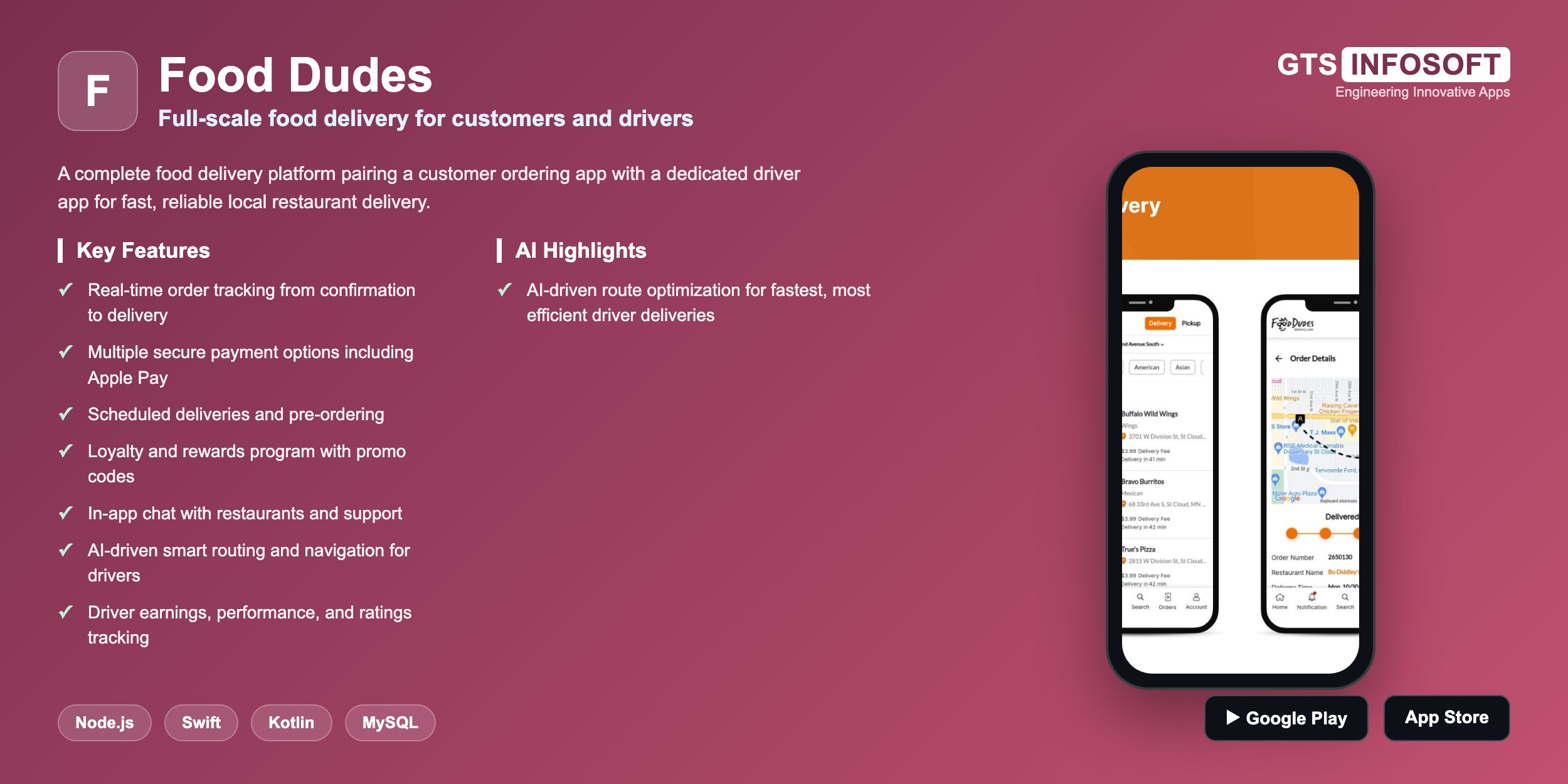Food Dudes — Full-scale food delivery for customers and drivers
