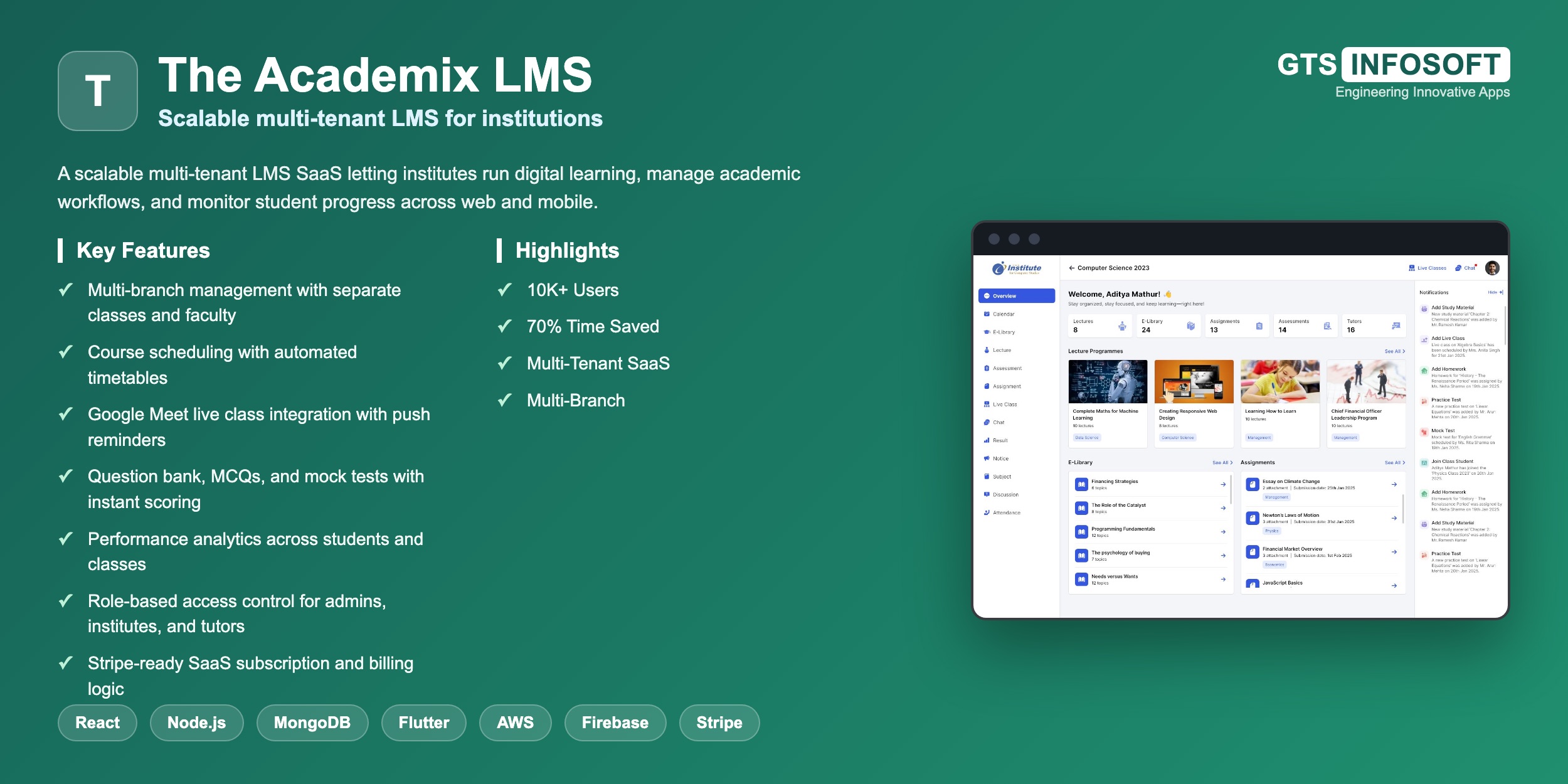 The Academix LMS — Scalable multi-tenant LMS for institutions